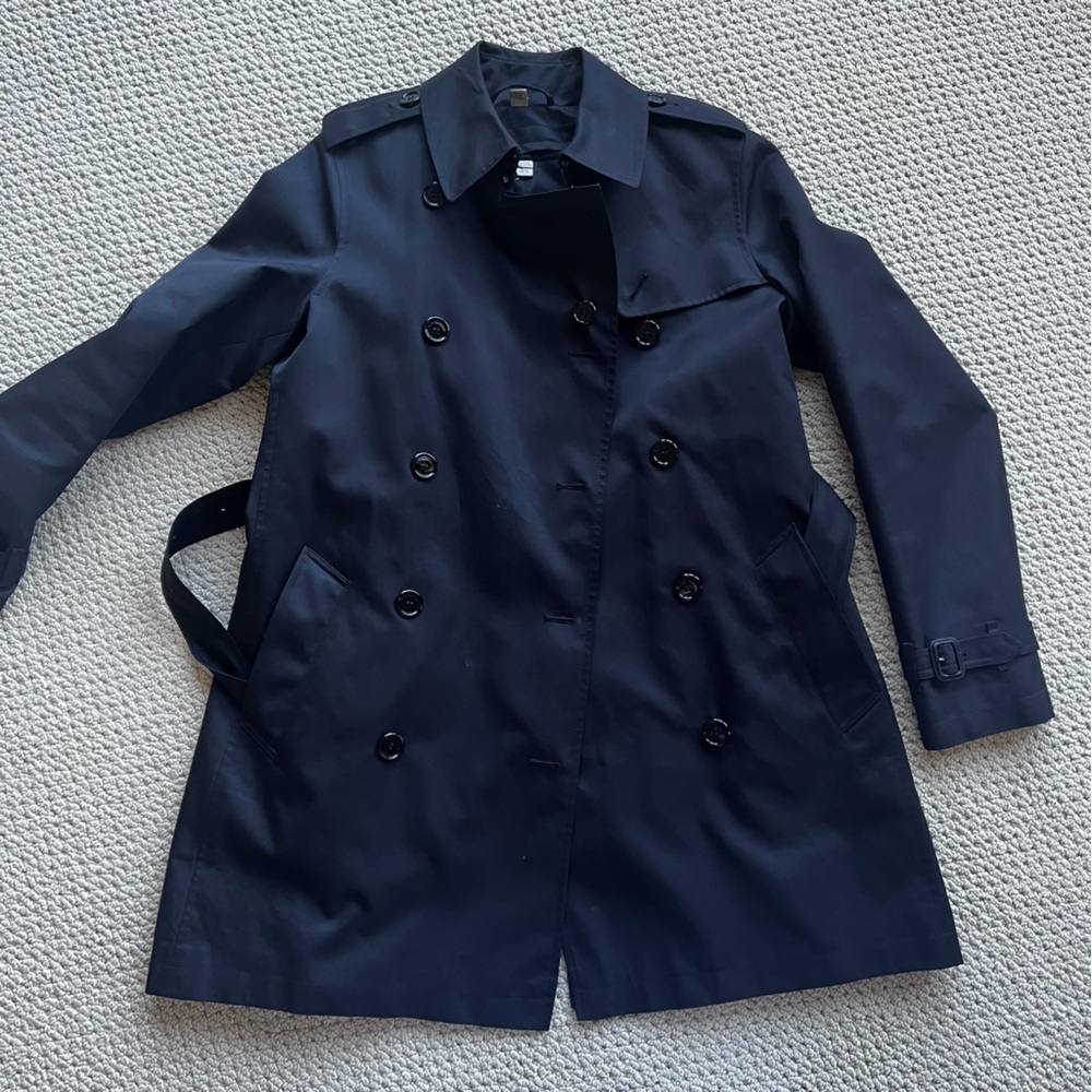Burberry brit double breasted trench coat 8 mid length - Picture 2 of 15